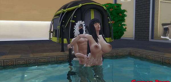  Boruto Cap 4 fiesta en la piscina terminan en una gran orgia el sabio pervetido se folla a hinata como a el le gusta dandole por ese culo tan fuerte que llora como una puta
